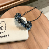 Natural Tigers Eye Braided Double-Layer Bracelet