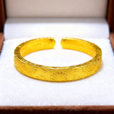 Womens Sunflower Heart Sutra Open Bracelet