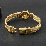 Retro Chinese-style Meander Pattern Zodiac Dragon-head Patchwork Dragonbone Chain Titanium Steel Bracelet