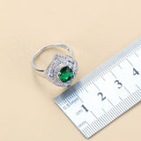 Ladies Gem Earrings Necklace Ring Set