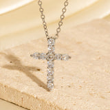 Zircon Encrusted Cross Necklace