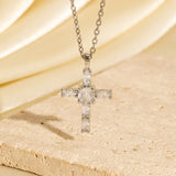 Zircon Encrusted Cross Necklace