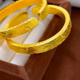 Womens Sunflower Heart Sutra Open Bracelet