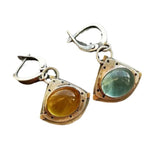 New Natural Cats Eye Stone Vintage Earrings