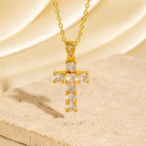 Zircon Encrusted Cross Necklace