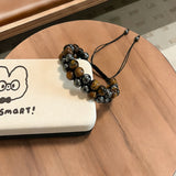 Natural Tigers Eye Braided Double-Layer Bracelet