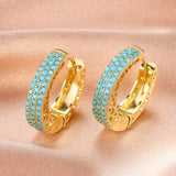 Womens Micro-Pave Zircon Stud Earrings Versatile Designer Touch