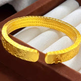 Womens Sunflower Heart Sutra Open Bracelet