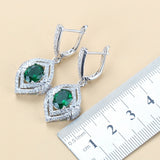 Ladies Gem Earrings Necklace Ring Set