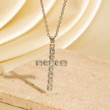 Zircon Encrusted Cross Necklace