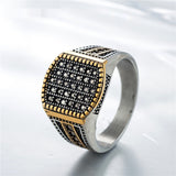 European And American-style Vintage Diamond-studded Titanium Ring For Men