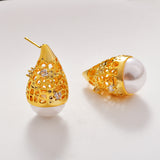 High-end, Light-luxury Waterdrop Pearl Stud Earrings