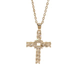 Zircon Encrusted Cross Necklace