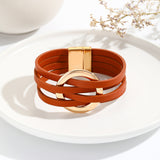 Cross Leather Women Bracelet Cuff Bangle