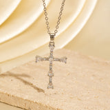 Zircon Encrusted Cross Necklace