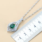 Ladies Gem Earrings Necklace Ring Set