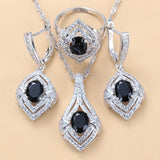 Ladies Gem Earrings Necklace Ring Set