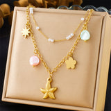 European And American-style Vintage Stainless Steel Multi-element Necklace