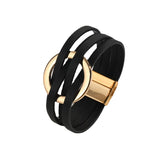 Cross Leather Women Bracelet Cuff Bangle