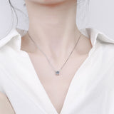 Mosang Diamond Bullhead Pendant Women's Pure Silver Necklace