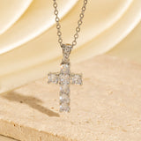 Zircon Encrusted Cross Necklace