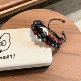 Natural Tigers Eye Braided Double-Layer Bracelet