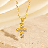 Zircon Encrusted Cross Necklace