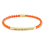 4mm Gold Bead Bracelet With Stainless Steel Curved Tube And Laser Engraving