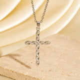 Zircon Encrusted Cross Necklace