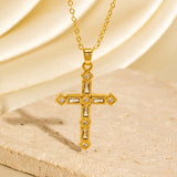 Zircon Encrusted Cross Necklace
