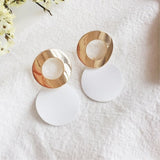 Hot Sale Simple Hollow Metal Round Pendant Earrings for Women Geometric Circle Dangle Earrings Jewelry Wholesale Orecchini