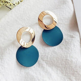Hot Sale Simple Hollow Metal Round Pendant Earrings for Women Geometric Circle Dangle Earrings Jewelry Wholesale Orecchini