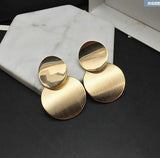 Hot Sale Simple Hollow Metal Round Pendant Earrings for Women Geometric Circle Dangle Earrings Jewelry Wholesale Orecchini
