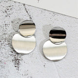 Hot Sale Simple Hollow Metal Round Pendant Earrings for Women Geometric Circle Dangle Earrings Jewelry Wholesale Orecchini