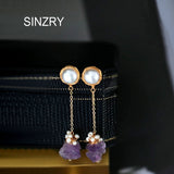 Hot Sale Handmade Natural  Pearl Stone Creative  Drop Earrings Fashion Vintage Jewelry for women