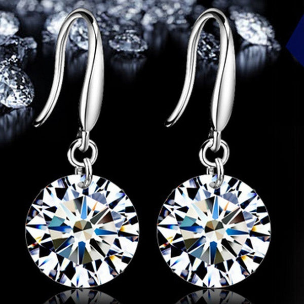 White Crystal Zircon Earrings